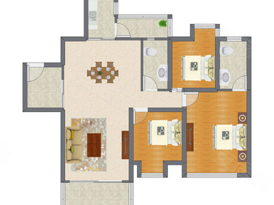 3室2厅 132.85平米