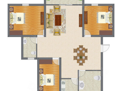 3室2厅 101.63平米