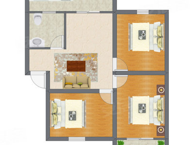 3室1厅 80.03平米