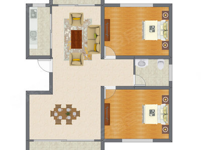 3室2厅 97.76平米