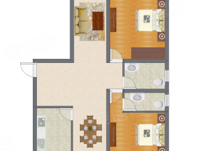 2室2厅 149.14平米户型图