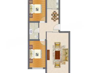 2室2厅 92.45平米