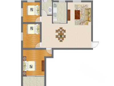 3室2厅 81.55平米
