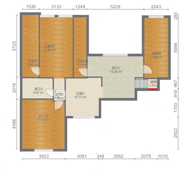 高新怡众名城6室3厅3卫135㎡南北140万