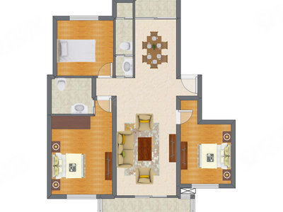 3室2厅 92.65平米