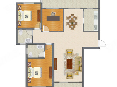 3室2厅 140.98平米