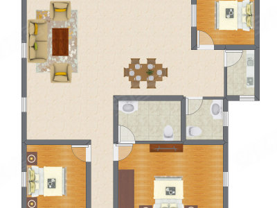 3室2厅 110.50平米