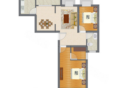 2室2厅 81.70平米户型图