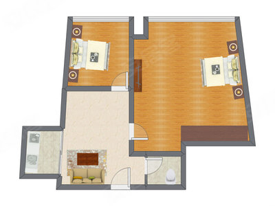 2室1厅 99.64平米