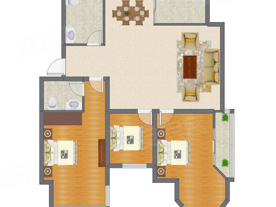 3室2厅 143.00平米