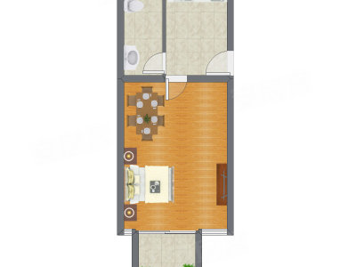 1室0厅 65.93平米户型图