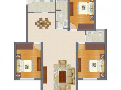 3室2厅 83.65平米