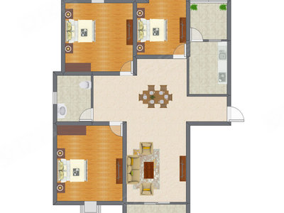 3室2厅 115.03平米