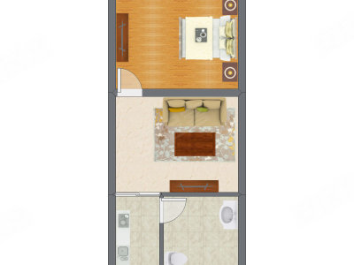 1室1厅 42.41平米户型图