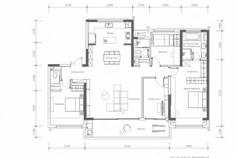 万科高线公园4室2厅3卫166㎡南434万