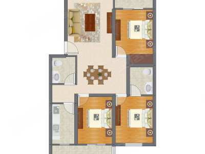 3室2厅 109.32平米