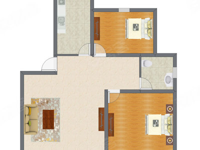 2室1厅 94.00平米户型图