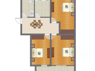 3室1厅 80.81平米