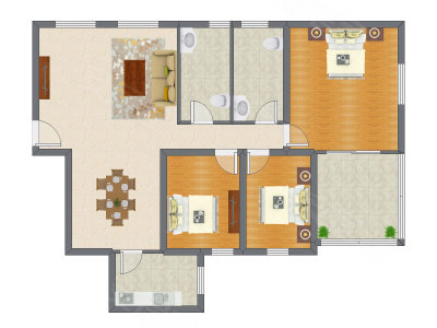 3室2厅 146.55平米