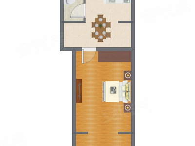 1室1厅 47.28平米