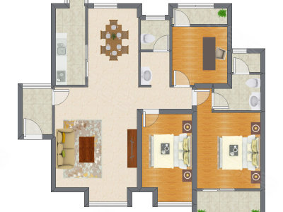 3室2厅 127.74平米