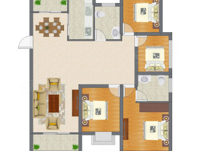 4室2厅 97.15平米