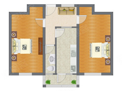 2室1厅 79.46平米户型图