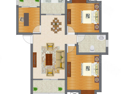 3室2厅 98.29平米