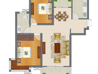 2室2厅 98.47平米