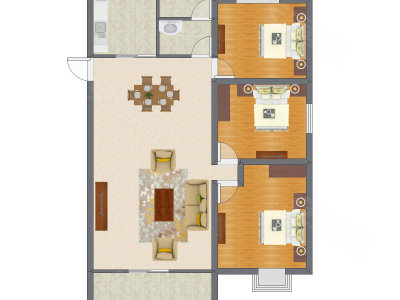 3室1厅 98.31平米