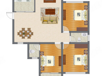3室2厅 80.16平米