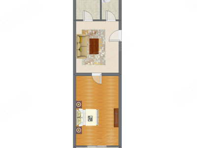 1室1厅 55.31平米
