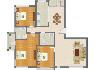 3室2厅 175.58平米