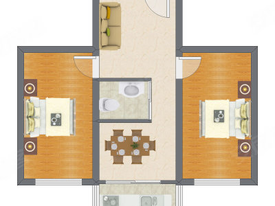2室2厅 68.04平米