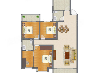 3室1厅 140.11平米