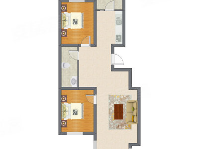 2室1厅 99.30平米