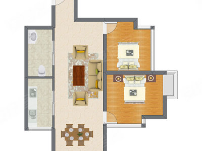 2室2厅 73.50平米