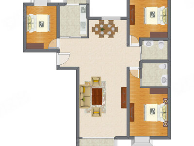 3室2厅 86.22平米