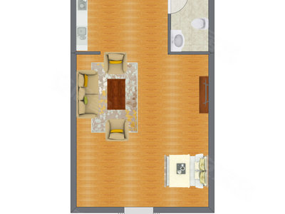 1室0厅 57.82平米户型图