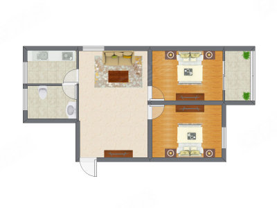 2室1厅 78.00平米户型图