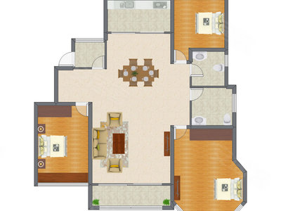 3室2厅 150.83平米