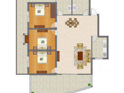 3室2厅 154.41平米
