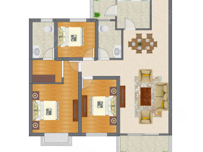 3室2厅 123.89平米