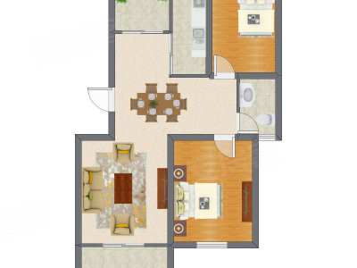 2室2厅 92.80平米户型图