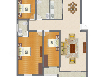 3室2厅 137.53平米户型图