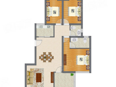 3室2厅 122.02平米