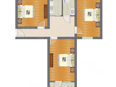 3室1厅 80.45平米