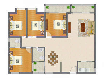 4室2厅 123.67平米