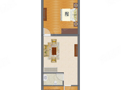 2室2厅 41.18平米户型图