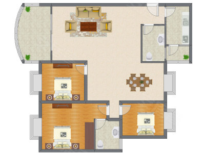 3室2厅 154.80平米